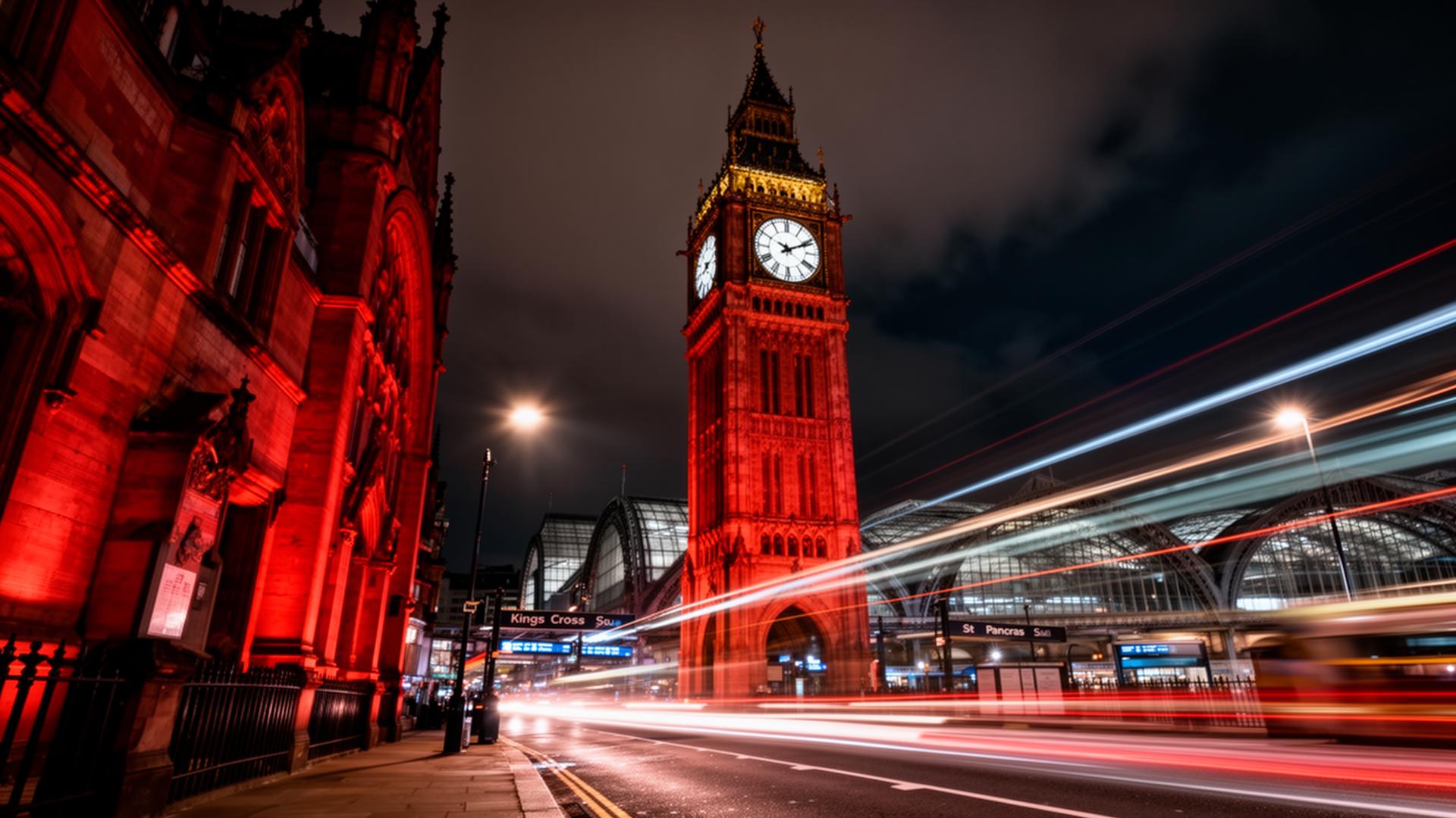 St Pancras at night